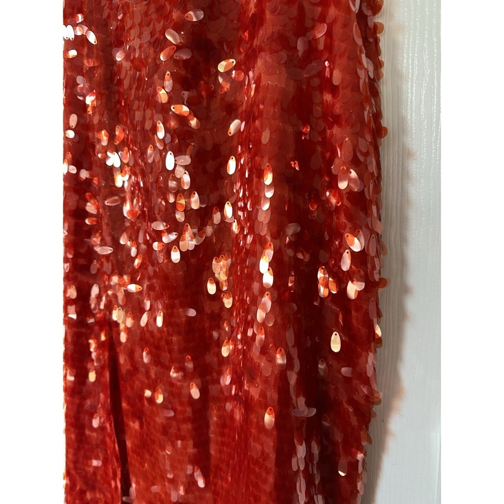 Zara Woman Midi Chunky Sequin Skirt Orange Rare Size XL - Picture 4 of 9